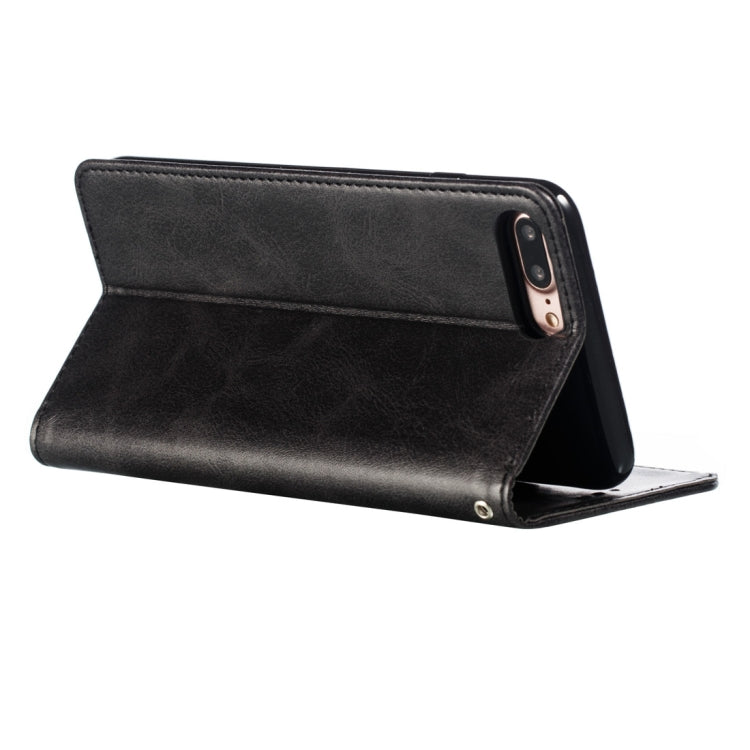 Calf Texture Zipper Magnetic Horizontal Flip Leather Case for iPhone 8 Plus / 7 Plus, with Wallet & Holder & Card Slots
