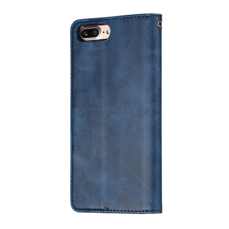 Calf Texture Zipper Magnetic Horizontal Flip Leather Case for iPhone 8 Plus / 7 Plus, with Wallet & Holder & Card Slots