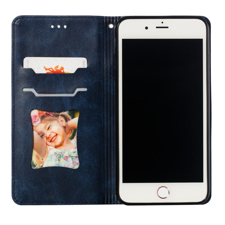 Calf Texture Zipper Magnetic Horizontal Flip Leather Case for iPhone 8 Plus / 7 Plus, with Wallet & Holder & Card Slots