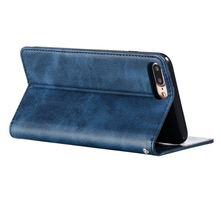 Calf Texture Zipper Magnetic Horizontal Flip Leather Case for iPhone 8 Plus / 7 Plus, with Wallet & Holder & Card Slots