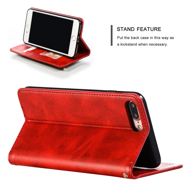Calf Texture Zipper Magnetic Horizontal Flip Leather Case for iPhone 8 Plus / 7 Plus, with Wallet & Holder & Card Slots
