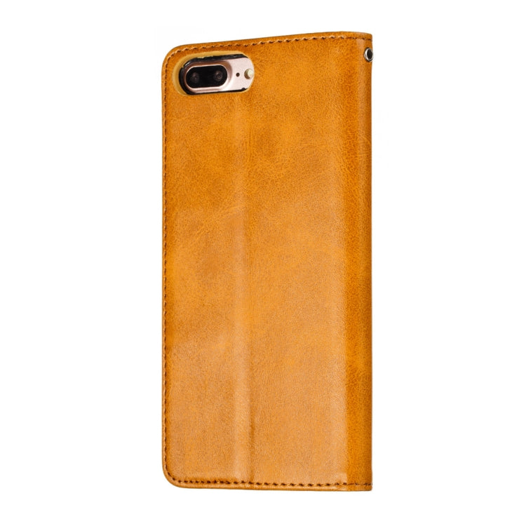 Calf Texture Zipper Magnetic Horizontal Flip Leather Case for iPhone 8 Plus / 7 Plus, with Wallet & Holder & Card Slots