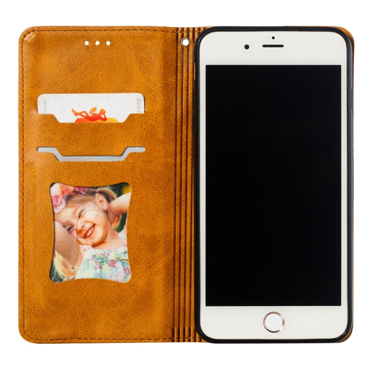 Calf Texture Zipper Magnetic Horizontal Flip Leather Case for iPhone 8 Plus / 7 Plus, with Wallet & Holder & Card Slots