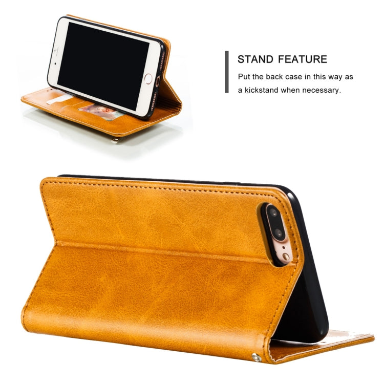 Calf Texture Zipper Magnetic Horizontal Flip Leather Case for iPhone 8 Plus / 7 Plus, with Wallet & Holder & Card Slots