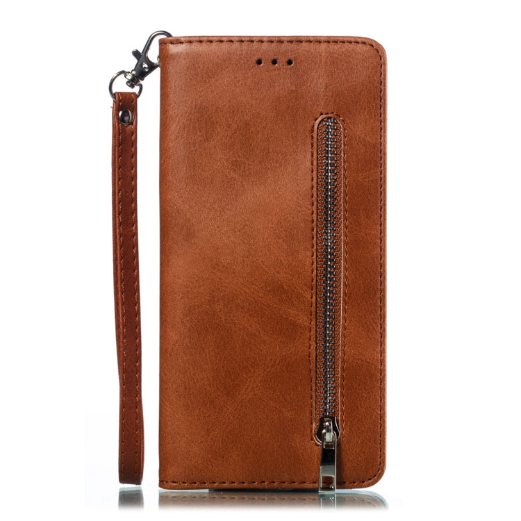 Calf Texture Zipper Magnetic Horizontal Flip Leather Case for iPhone 8 Plus / 7 Plus, with Wallet & Holder & Card Slots