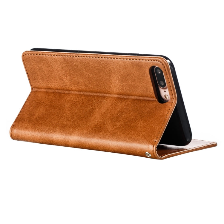 Calf Texture Zipper Magnetic Horizontal Flip Leather Case for iPhone 8 Plus / 7 Plus, with Wallet & Holder & Card Slots