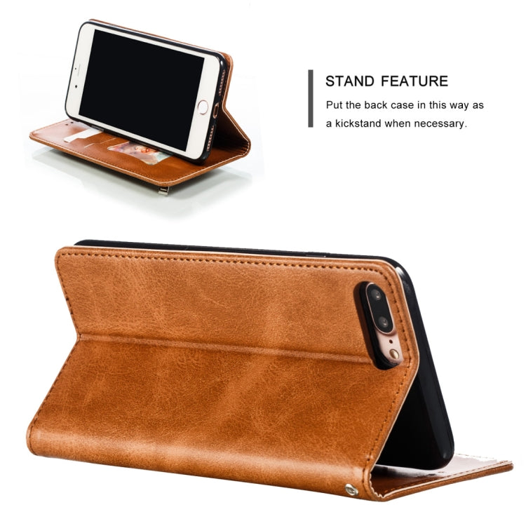 Calf Texture Zipper Magnetic Horizontal Flip Leather Case for iPhone 8 Plus / 7 Plus, with Wallet & Holder & Card Slots