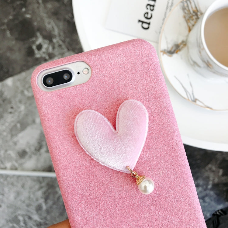 For iPhone 8 Plus & 7 Plus Simple Love Pattern Protective Back Cover(Red)