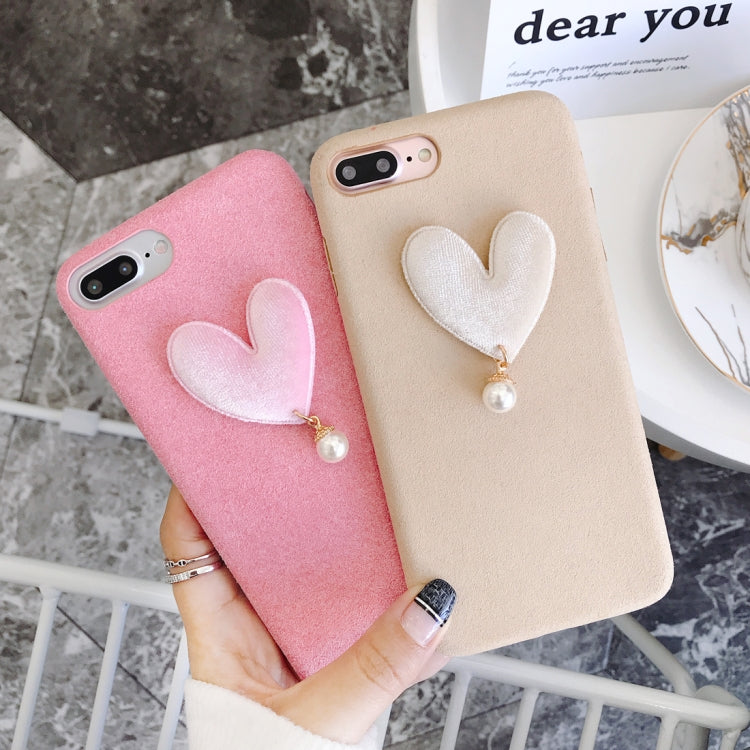 For iPhone 8 Plus & 7 Plus Simple Love Pattern Protective Back Cover(Red)