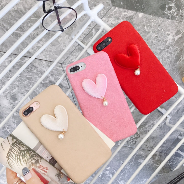 For iPhone 8 Plus & 7 Plus Simple Love Pattern Protective Back Cover(Red)