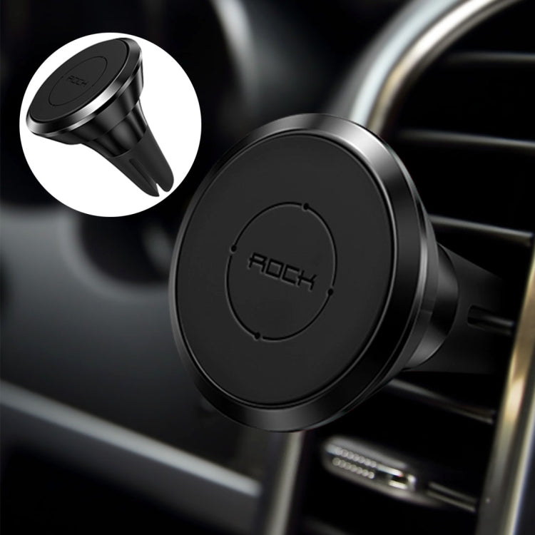 ROCK 360 Degree Rotation Universal Car Air Vent Mount Magnetic Phone Holder Stand, For iPhone, Galaxy, Huawei, Xiaomi, Lenovo, Sony, LG, HTC and Other Smartphones(Black)