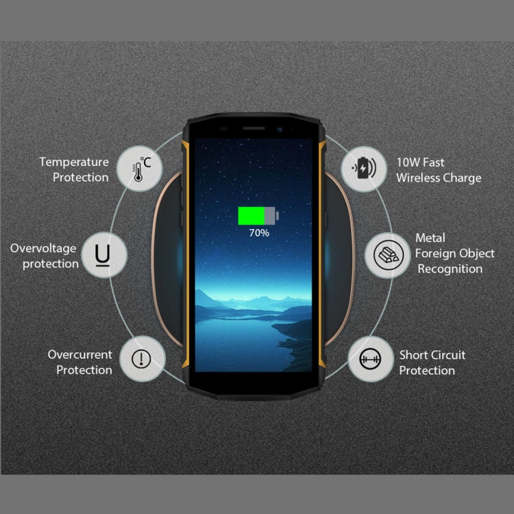 [HK Warehouse] Blackview W1  Simple Round Metal 10W Max Qi Wireless Charger Pad, For Blackview BV680 Pro, A30, A20, A20 Pro and Other Blackview Phones (Black)