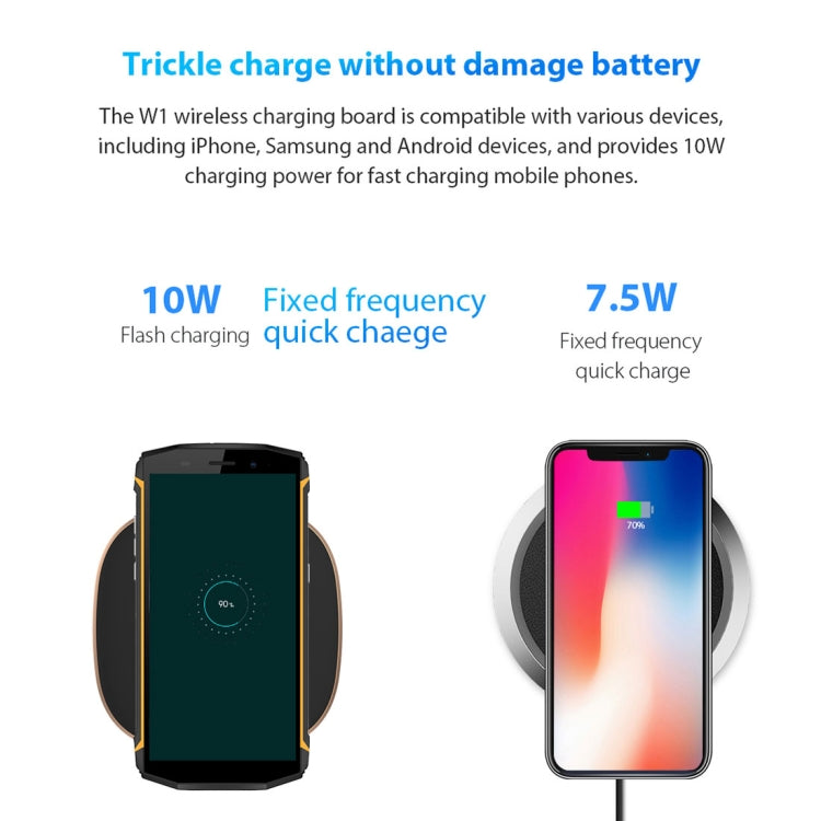 [HK Warehouse] Blackview W1  Simple Round Metal 10W Max Qi Wireless Charger Pad, For Blackview BV680 Pro, A30, A20, A20 Pro and Other Blackview Phones (Black)