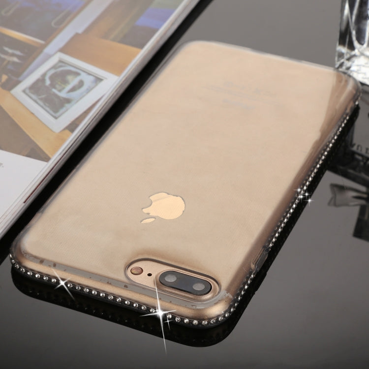 For iPhone 8 Plus & 7 Plus Diamond Border TPU Transparent Protective Back Cover Case