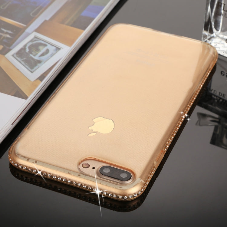 For iPhone 8 Plus & 7 Plus Diamond Border TPU Transparent Protective Back Cover Case