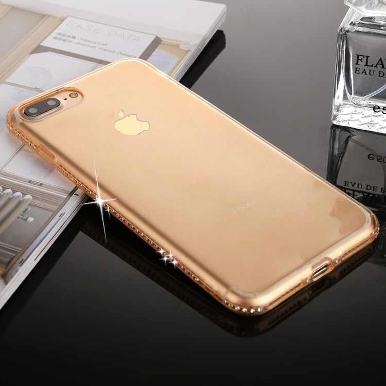 For iPhone 8 Plus & 7 Plus Diamond Border TPU Transparent Protective Back Cover Case