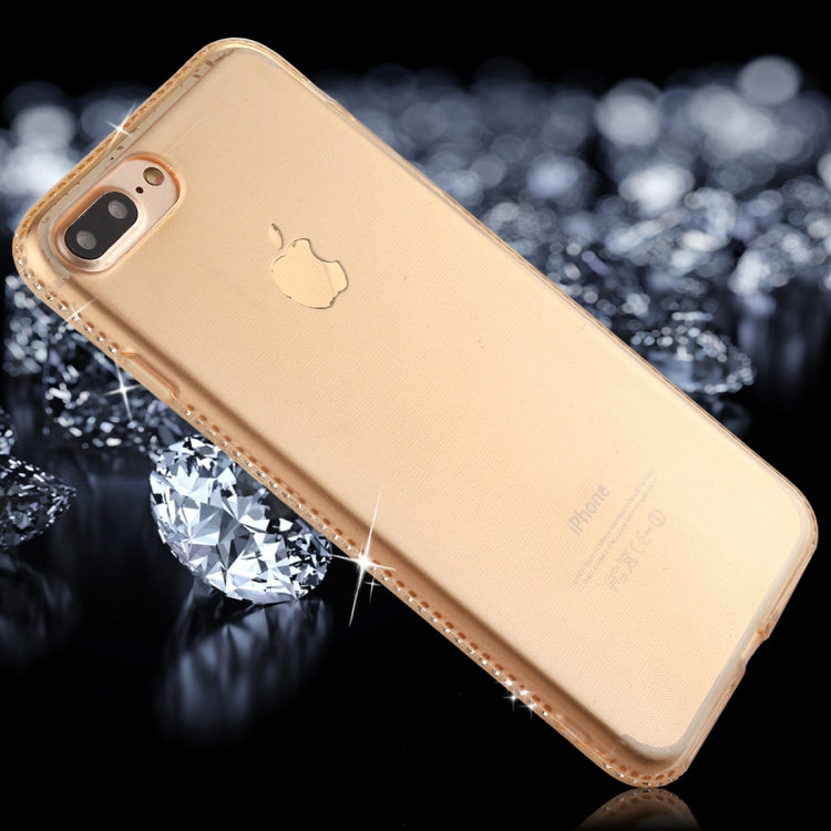 For iPhone 8 Plus & 7 Plus Diamond Border TPU Transparent Protective Back Cover Case