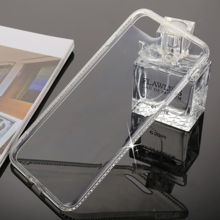 For iPhone 8 Plus & 7 Plus Diamond Border TPU Transparent Protective Back Cover Case