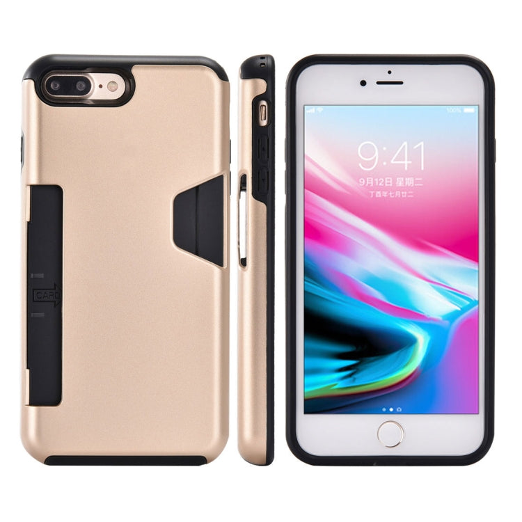 For iPhone 8 Plus & 7 Plus TPU + PC Shockproof Protective Back Case with Card Slot