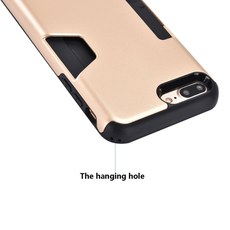 For iPhone 8 Plus & 7 Plus TPU + PC Shockproof Protective Back Case with Card Slot