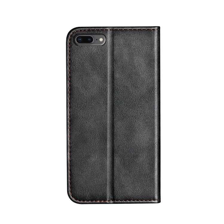 Business Solid Color Stitching Horizontal Flip Leather Case for iPhone 7 Plus, with Holder & Card Slots & Wallet & Lanyard