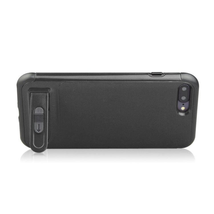 For iPhone 8 Plus & 7 Plus Brushed Texture TPU+PC Protective Back Case with Holder & Card Slot