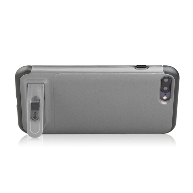 For iPhone 8 Plus & 7 Plus Brushed Texture TPU+PC Protective Back Case with Holder & Card Slot