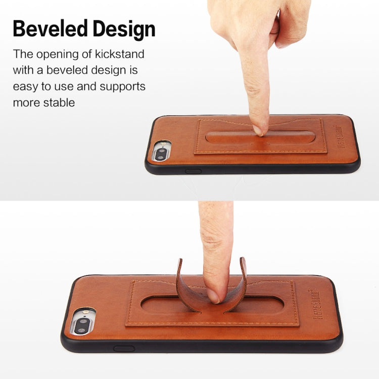 Fierre Shann Full Coverage Protective Leather Case for iPhone 8 Plus & 7 Plus, with Holder & Card Slot