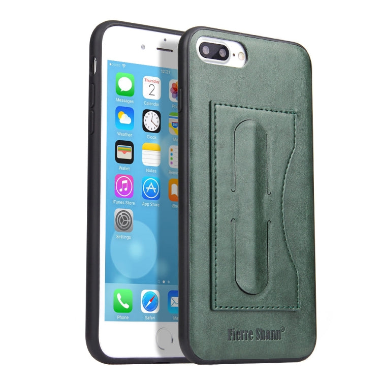 Fierre Shann Full Coverage Protective Leather Case for iPhone 8 Plus & 7 Plus, with Holder & Card Slot