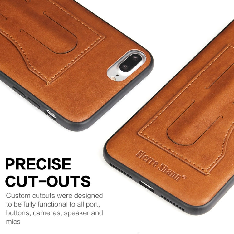Fierre Shann Full Coverage Protective Leather Case for iPhone 8 Plus & 7 Plus, with Holder & Card Slot