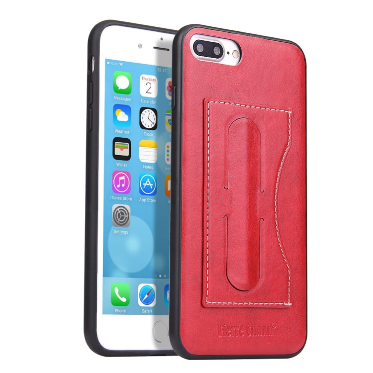 Fierre Shann Full Coverage Protective Leather Case for iPhone 8 Plus & 7 Plus, with Holder & Card Slot