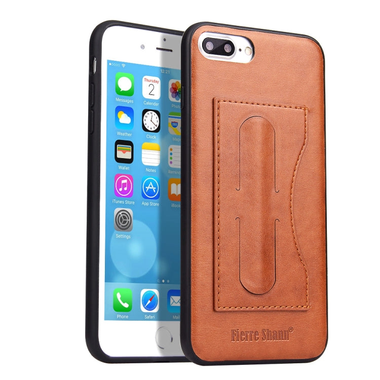 Fierre Shann Full Coverage Protective Leather Case for iPhone 8 Plus & 7 Plus, with Holder & Card Slot
