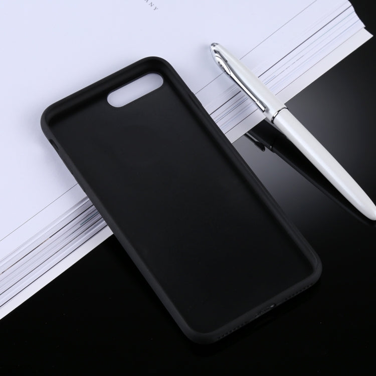 TOTUDESIGN for iPhone 8 Plus & 7 Plus TPU + Carbon Fibre Skin Dropproof Protective Back Cover Case with Card Slot(Black)