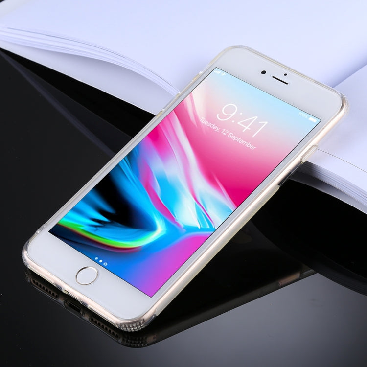 TOTUDESIGN for iPhone 8 Plus & 7 Plus TPU + PC Dropproof Transparent Protective Back Cover Case with Electroplating Magnetic Holder(Gold)