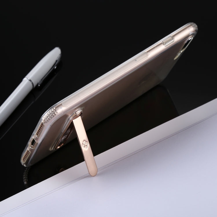 TOTUDESIGN for iPhone 8 Plus & 7 Plus TPU + PC Dropproof Transparent Protective Back Cover Case with Electroplating Magnetic Holder(Gold)
