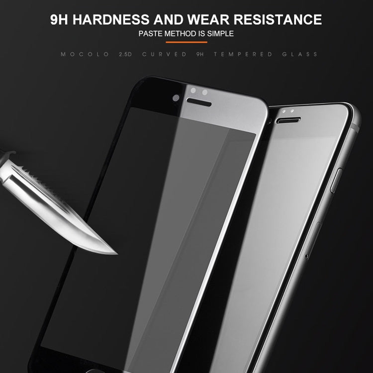 mocolo 0.33mm 9H 2.5D Silk Print Tempered Glass Film for iPhone 8 Plus & 7 Plus (Black)