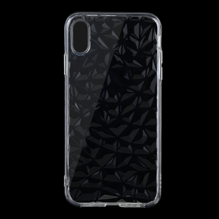 For iPhone XS Max 0.75mm Diamond Texture Transparent TPU Case