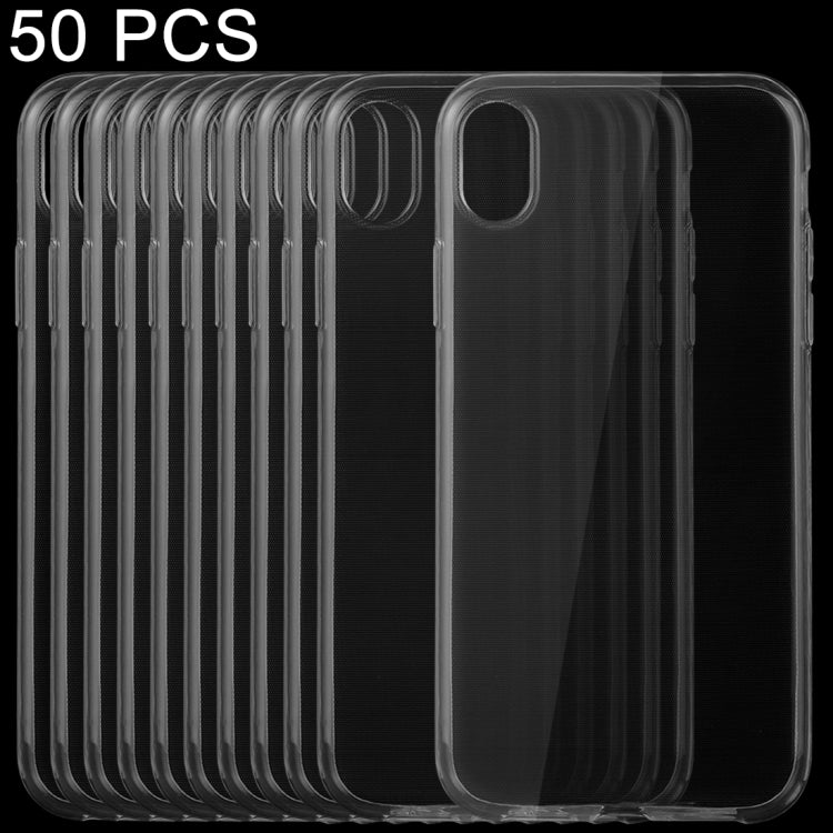 For iPhone X / XS 50pcs 0.75mm Ultra-thin Transparent TPU Protective Case