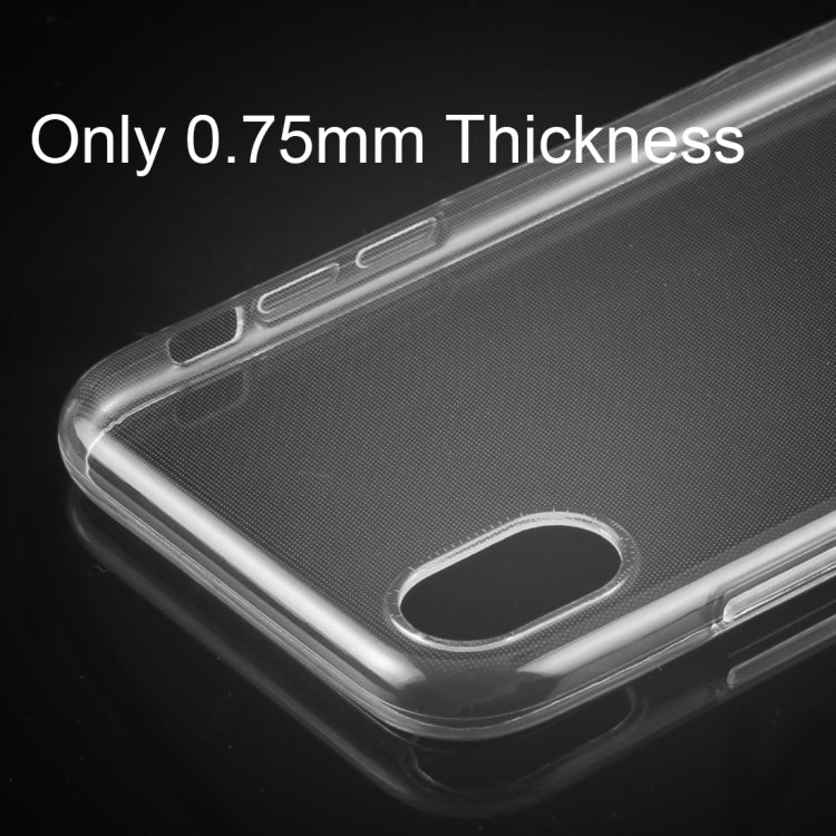 For iPhone X / XS 50pcs 0.75mm Ultra-thin Transparent TPU Protective Case