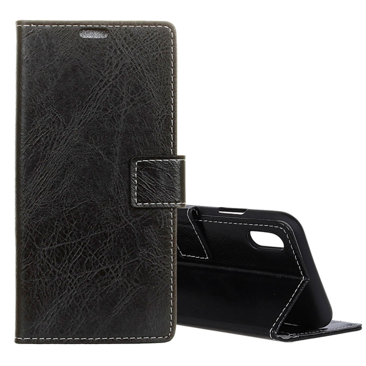 For iPhone X / XS Retro Crazy Horse Texture Horizontal Flip Leather Case with Holder & Card Slots & Photo Frame
