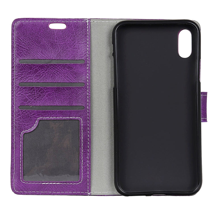 For iPhone X / XS Retro Crazy Horse Texture Horizontal Flip Leather Case with Holder & Card Slots & Photo Frame