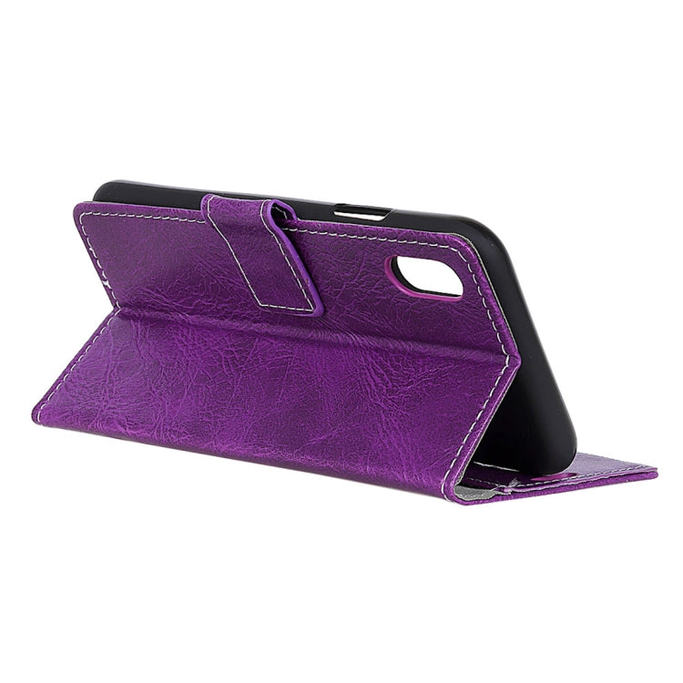 For iPhone X / XS Retro Crazy Horse Texture Horizontal Flip Leather Case with Holder & Card Slots & Photo Frame