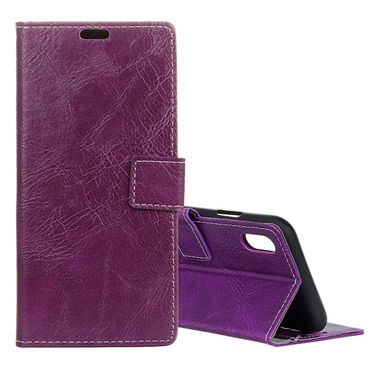 For iPhone X / XS Retro Crazy Horse Texture Horizontal Flip Leather Case with Holder & Card Slots & Photo Frame