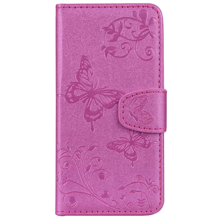 For iPhone X / XS Floral Butterfly Pattern Horizontal Flip Leather Case with Mirror & Card Slot & Holder & Wallet & Lanyard