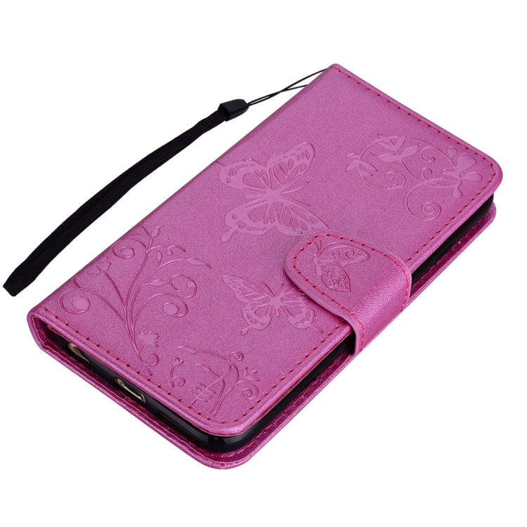 For iPhone X / XS Floral Butterfly Pattern Horizontal Flip Leather Case with Mirror & Card Slot & Holder & Wallet & Lanyard
