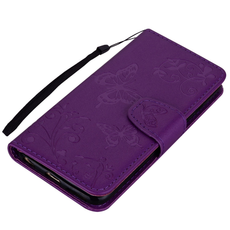 For iPhone X / XS Floral Butterfly Pattern Horizontal Flip Leather Case with Mirror & Card Slot & Holder & Wallet & Lanyard