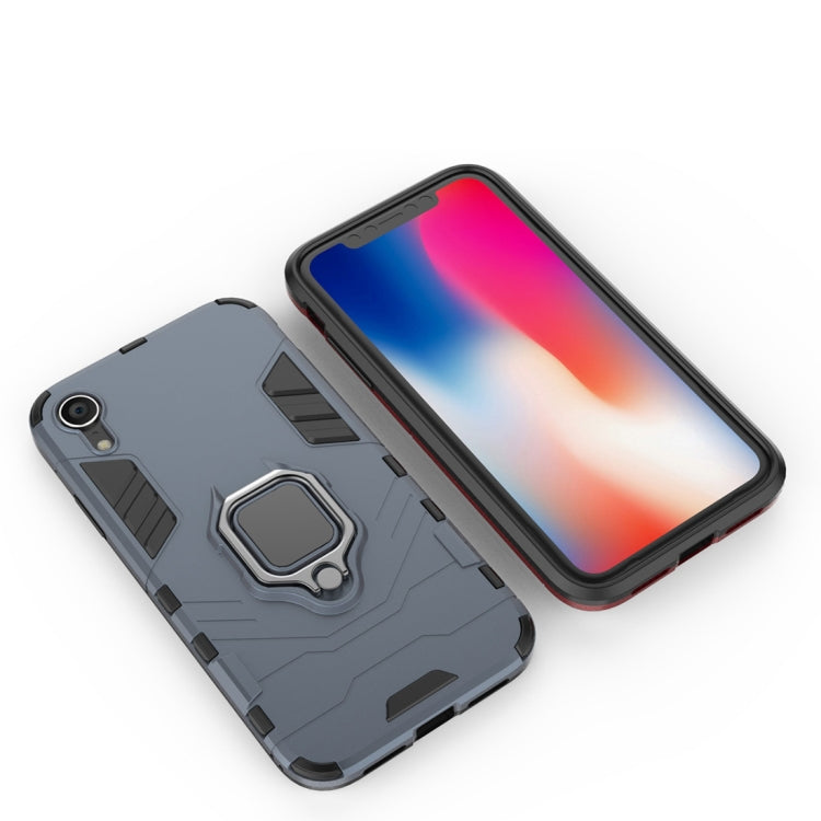 For iPhone XR PC + TPU Shockproof Protective Case with Magnetic Ring Holder