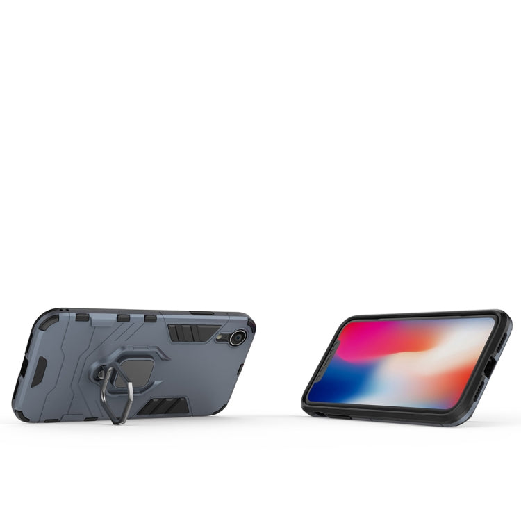 For iPhone XR PC + TPU Shockproof Protective Case with Magnetic Ring Holder
