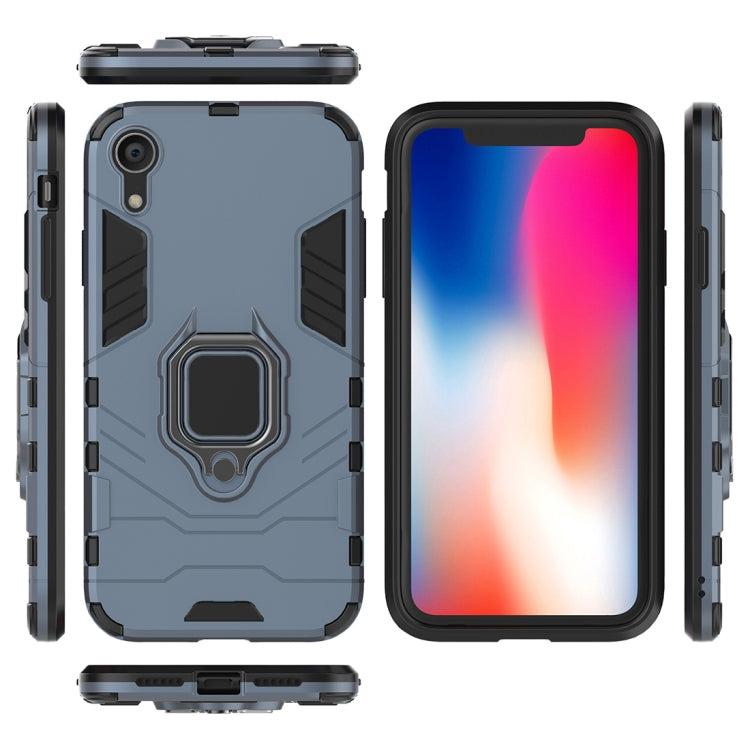 For iPhone XR PC + TPU Shockproof Protective Case with Magnetic Ring Holder