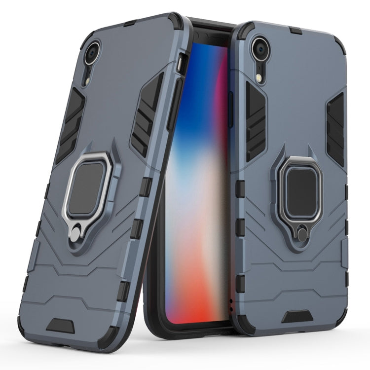 For iPhone XR PC + TPU Shockproof Protective Case with Magnetic Ring Holder